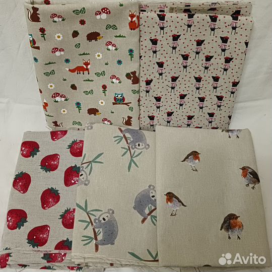 Ткани, отрезы, хлопок, лен, вискоза