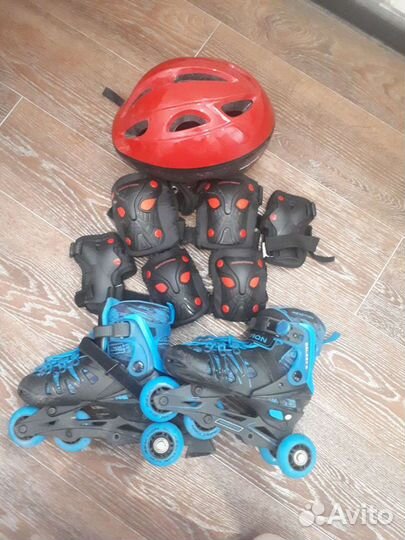 Детские раздвижные ролики и защита
