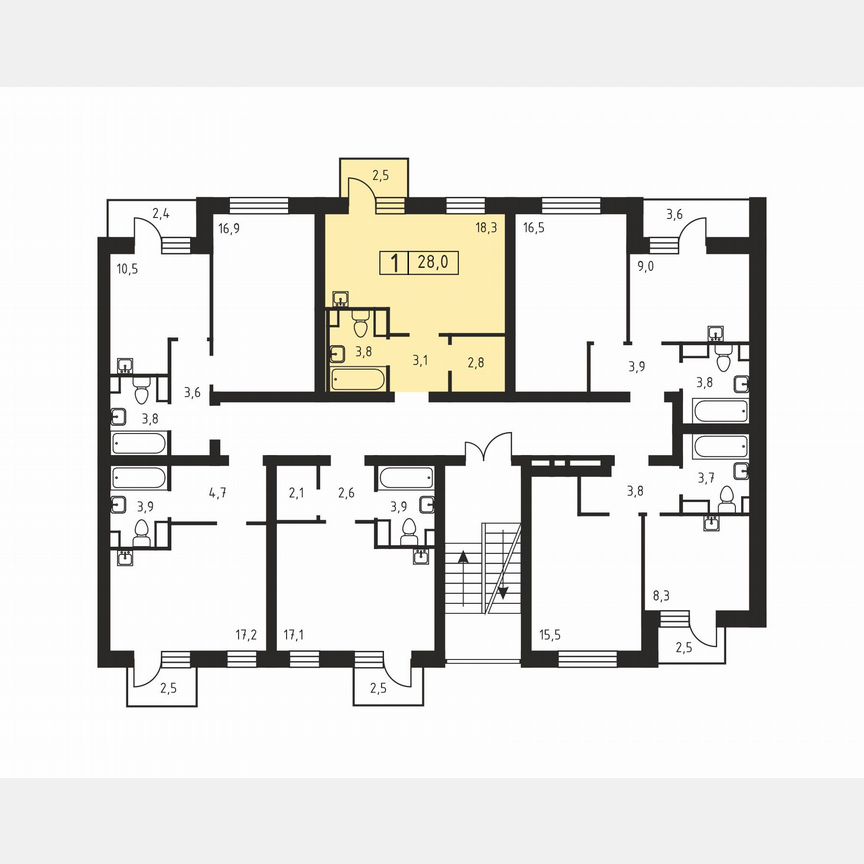 Квартира-студия, 28 м², 3/3 эт.