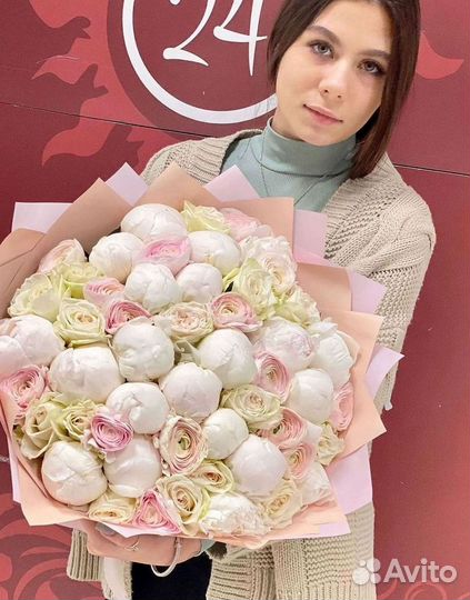 Пионы Букет пионов Доставка цветов