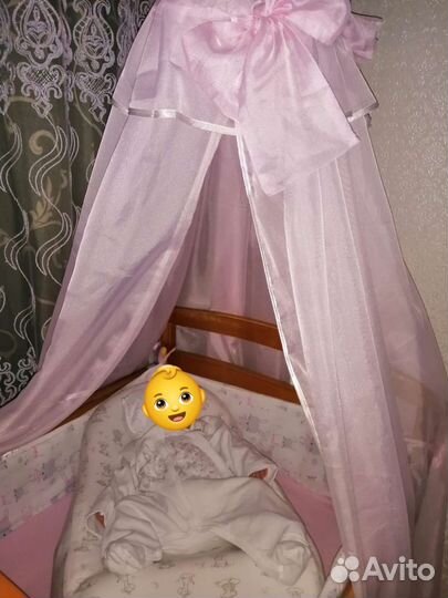 Матрас для детской кроватки,маятник,балдахин
