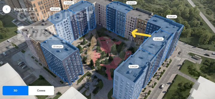 Квартира-студия, 22,2 м², 7/9 эт.