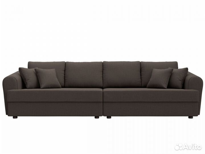 Диван прямой Милтон, рогожка, амур коричневый