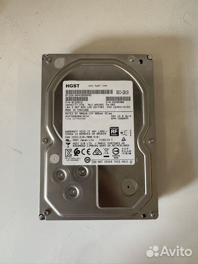 2 тб Внутренний жесткий диск hgst 0F22819