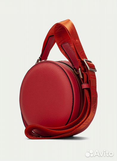 Сумки кожаные красная/золотая