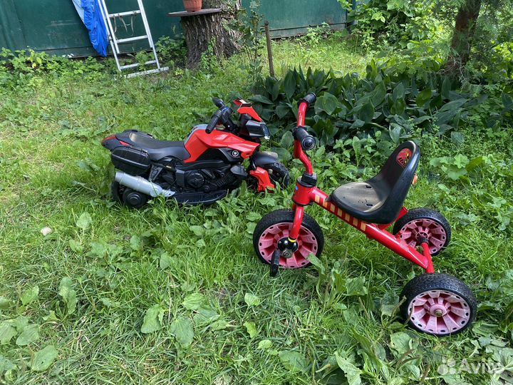 Детский электро мотоцикл и велосипед