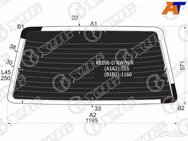 Стекло заднее toyota sprinter