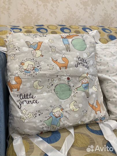 Бортики в кроватку сатин новые для новорожденных