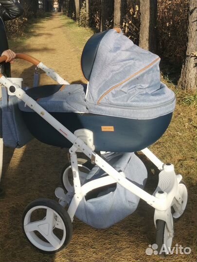 Коляска 2 в 1 adamex massimo цвет jeans