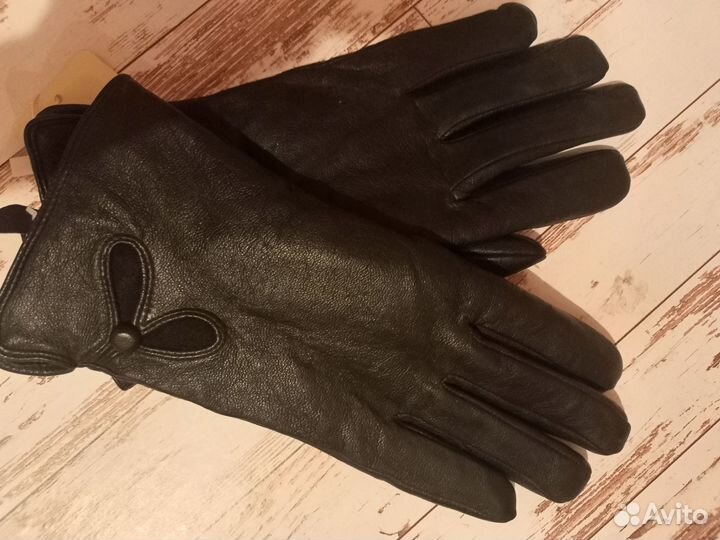Перчатки зимние кожаные