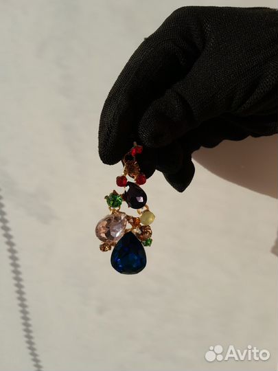 Серьги-подвески разноцветные бижутерия