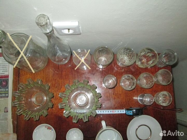 Посуда стекло, графины, вазы, рюмки, стопки, СССР