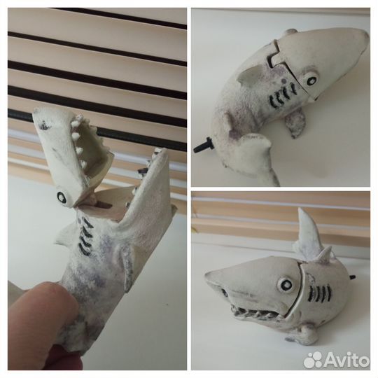 Акула, наполнитель, скребок/ аквариум