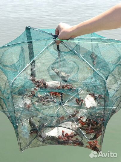 Раколовка 8/12 входов книга зонт ловушка для раков