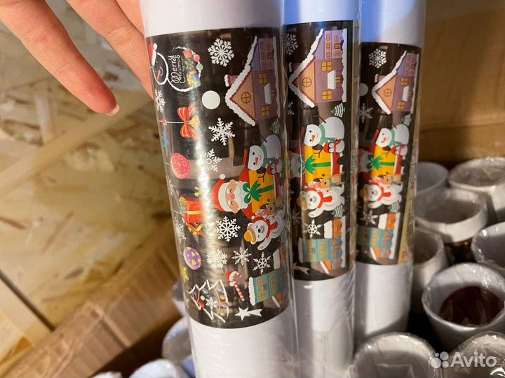 Новогодние наклейки на окна