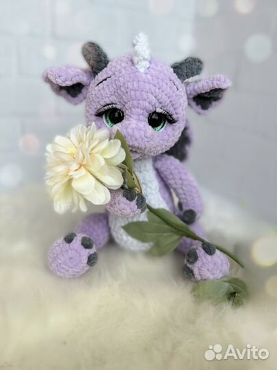 Плюшевый дракон ручной работы