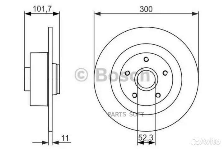 Bosch 0986479573 Тормозной диск задний