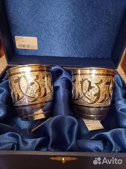 Набор серебряных стаканов на 210 млл. Кубачи