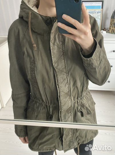 Парка (куртка) mango с капюшоном