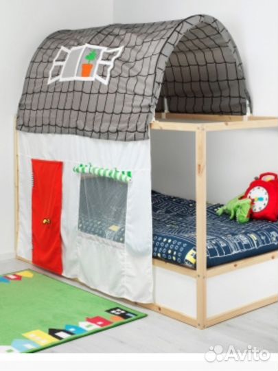Кровать чердак IKEA Кюра + полог Кронштадт