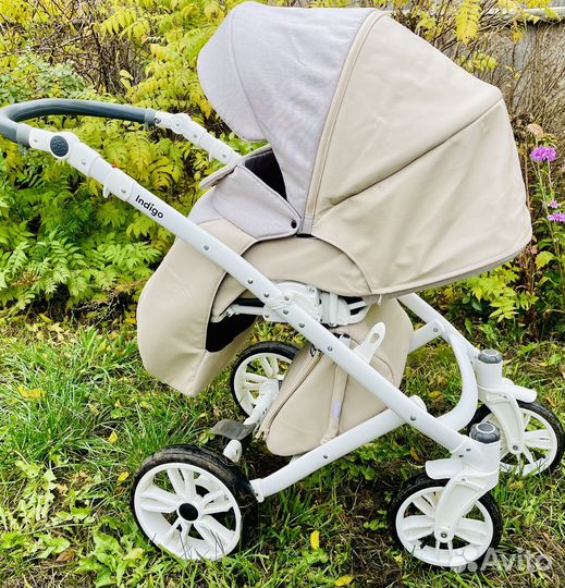 Коляска 2 в 1 indigo porto эко кожа