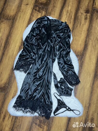 Женский шелковый халат с трусиками