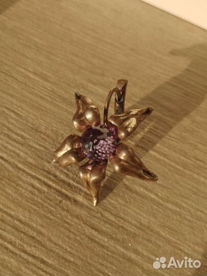 Серебряные серьги с аметистом