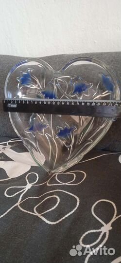 Ваза конфетница, фруктовница, цветное стекло