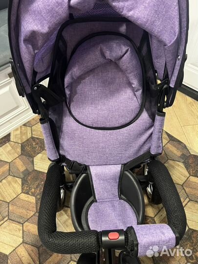 Детский трехколесный велосипед с ручкой