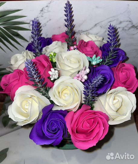 Букет из мыльных роз