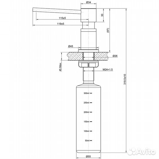 Дозатор для жидкого мыла lemark золото lm8203lgn