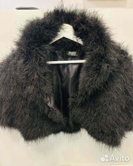 Горжетка(болеро) из перьев атласный подклад 44-46