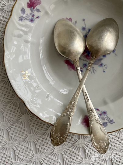 Мельхиоровые столовые ложки СССР 2 шт