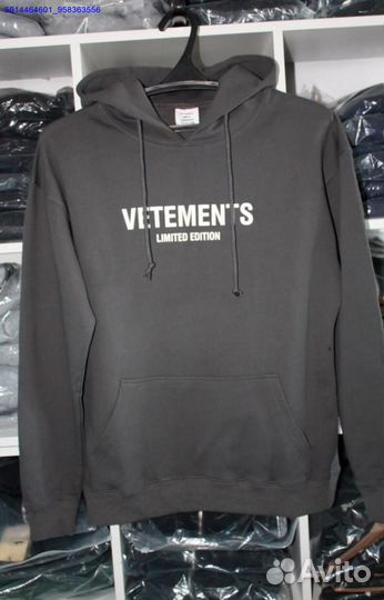 Худи vetements серое vhq (Арт.95857)