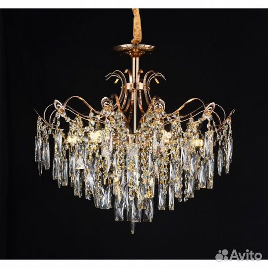 Люстра 'Арина' 8х60Вт Е14 золото 58х58х53см