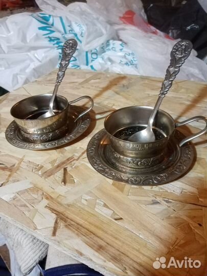 Кофейная пара СССР из мельхиора