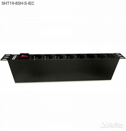 Блок розеток Hyperline SHE19, 1U, SHT19-8SH-S-IEC