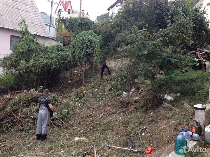 Спил деревьев,покос травы