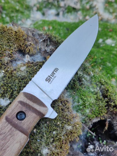 Нож sturm AUS-8 SW WH LS (StoneWash, Walnut Handle