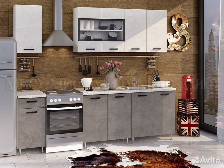 Кухня Рио Бетон 2,0 метра