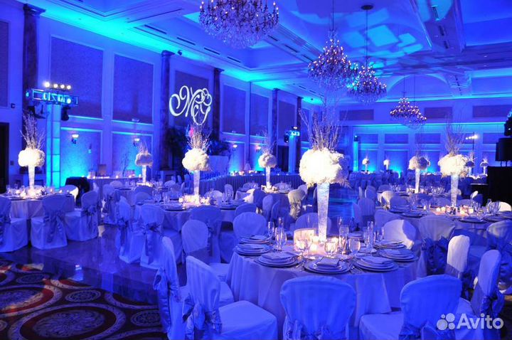 Аплайтинг, атмосферный свет на свадьбу, подсветка