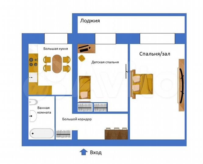 2-к. квартира, 49,7 м², 5/5 эт.