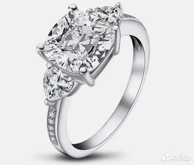 Муассанит кушон Graff кольцо бриллиант 4.3 ct