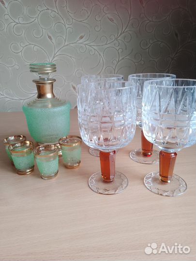 Графин и 4 хрустальных бокала