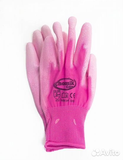 Перчатки защитные (п/э полиуретан), размер 8, микс