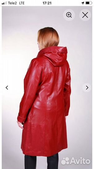 Кожаный плащ женский новый