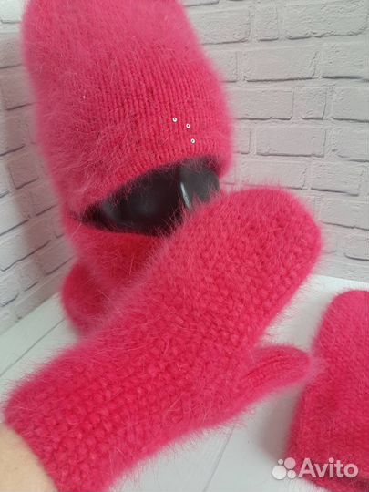 Шапка варежки снуд ангора