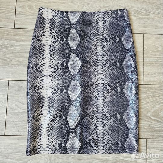 Юбка лаковая искусственная кожа стрейч миди