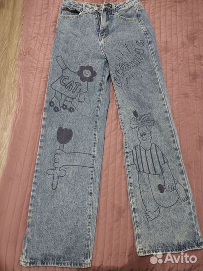 Джинсы широкие и клеш