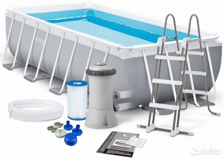 Бассейн intex прямоугольный 400х200х122, арт.26790